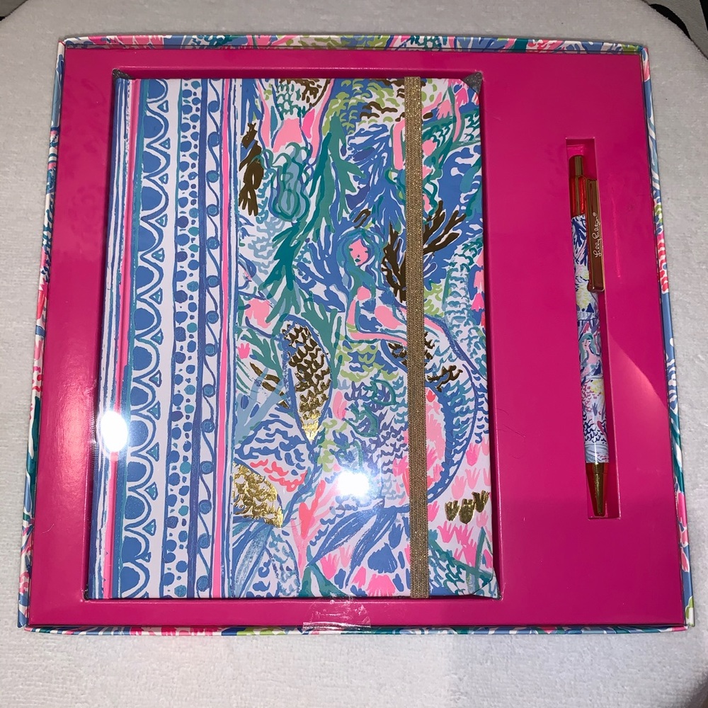Lilly Pulitzer Journal and Pen Set Mermaid Cove